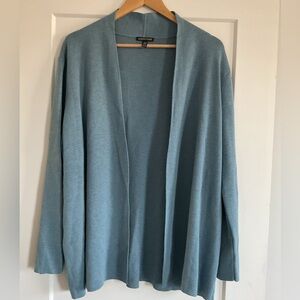 Eileen Fisher Soft Slate-Blue Open Cardigan